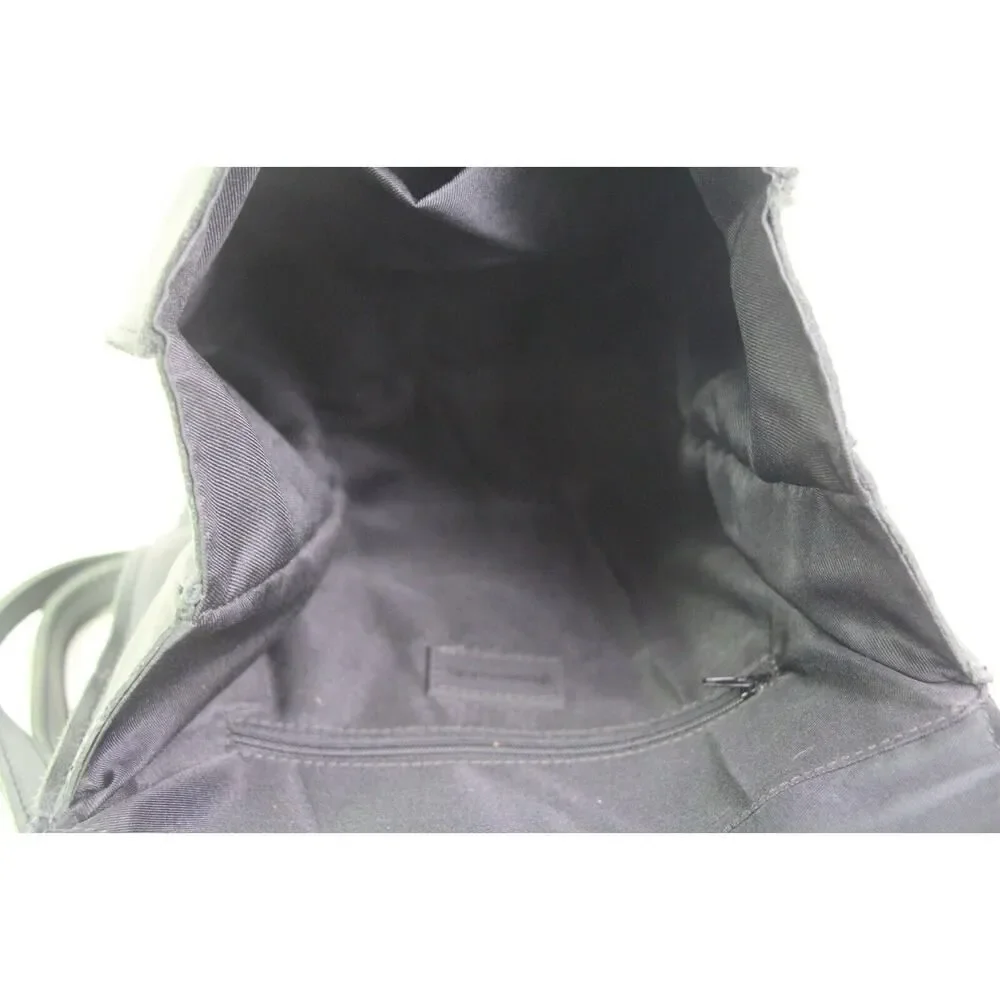 Brandy Melville ASH BLACK REAL LEATHER FLAP BACKPACK SHOULDER BAG HANDBAG PURSE